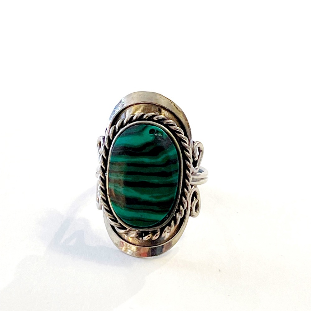 Malachite Adjustable Ring - image 1